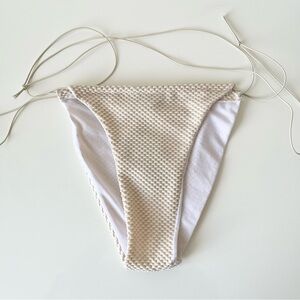 PrettyLittleThing Waffle Texture Tie Side Bikini Bottom Size 12